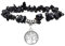 Manfnee Bracelet à Breloque d'arbre de vie Pierre Noire Naturelle Irrégulière Yoga Femme Elastique