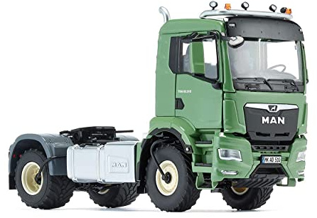 WIKING 077650 MAN TGS 18.510 4x4 BL 2-Axel Tractor, Model Truck, 1:32, Metal/Plastic, For Ages 14+, Multiple Features, Incl. Tyre Pressure Control System, Swivelling Radiator Grille, Green Ackerdiesel