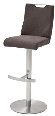 Robas Lund Barhocker Braun Stoffbezug drehbar 360°, Barstuhl höhenverstellbar, Giulia C