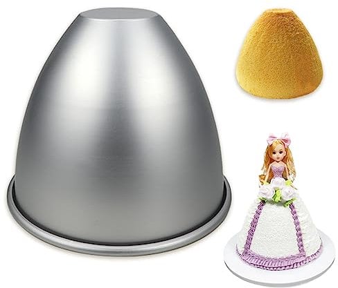 ZOBKGF Princess Doll Dress Mold Cake Pan 6 Inch Aluminum Mold Kit Cake Pan Cake Molds for Wedding Cakes Home Party, 15x15cm