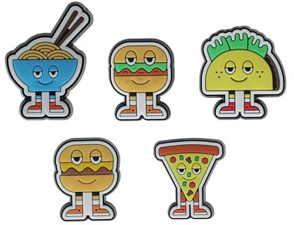 Crocs Shoe Charm 5-Pack | Personalize with Jibbitz for Chaussure Unisexe, Chill Foods, Taille Unique