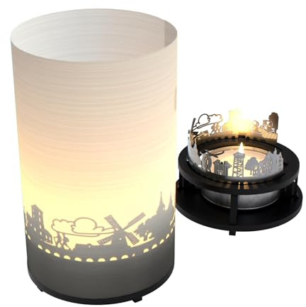 Melle Premium Geschenkbox: Silhouette & Skyline-Projektionskerze | Schattenspiel, Souvenir & Geschenk für Melle-Fans | Handgefertigt | Kerzenlicht-Spektakel