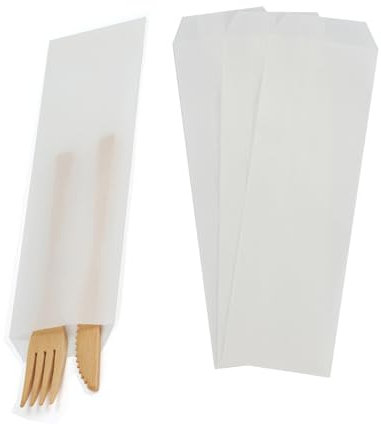 LOOKSGO Flache Pergamin-Papiertüten, halbtransparent, für Leckereien, Partygeschenke, 7,6 x 25,4 cm, 100 Stück