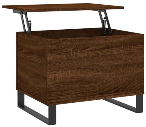 vidaXL Couchtisch, Sofatisch für Wohnzimmer, Wohnzimmertisch mit viel Stauraum, Beistelltisch Kaffeetisch Wohnzimmermöbel, Braun Eichen Optik Holzwerkstoff