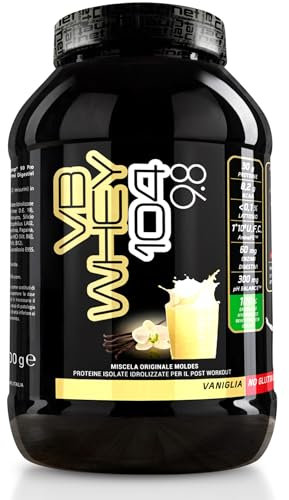 NET Integratori VB WHEY 104 9.8 Optipep - 1980g Vaniglia - Proteine Isolate Idrolizzate per via Enzimatica Con EAA e BCAA - Crescita e Mantenimento Della Massa Muscolare, Post Workout