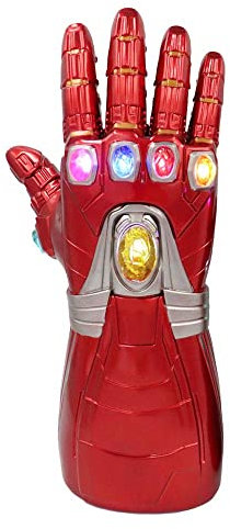 Thanos Handschuhe mit LED Leuchten für Kinder Erwachsene Rechte Hand Infinity Steine PVC Handschuh Thanos Handschuhe Halloween Cosplay Kostüm Party Requisiten