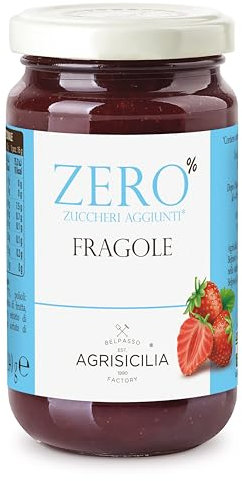 Agrisicilia zero% zuccheri aggiunti fragola,poche calorie ottima per colazione e merenda 240 grammi