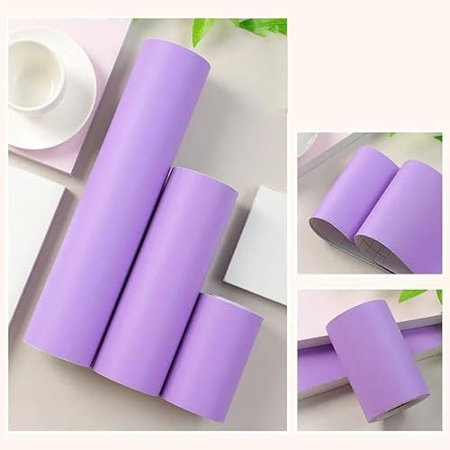 Dostear BordüRe Selbstklebend Kinderzimmer Tapeten Wohnzimmer Wanddeko Badezimmer 3d Fliesenaufkleber Wandleisten helles Lila 20cm X 500cm