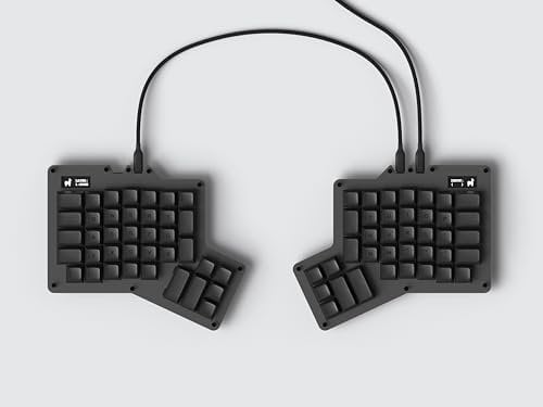 Apos ErgoDox 76 Hot DOX V2 Split Ergonomic Mechanical Keyboard — Ortholinear, Indicator Screen, QMK/VIA Firmware, RGB, USB-C, PBT Keycaps, Hotswap (Dark - Kailh Speed Copper Switches)