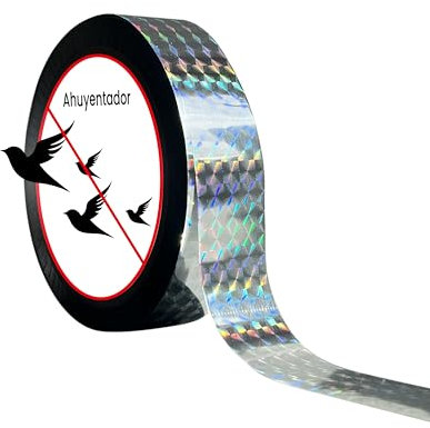 Adma Trendy Ahuyentador Palomas Ahuyentador de Pájaros, Espanta Palomas Cinta Repelente de Aves para espantar 100M x 25MM Cinta Reflectante Aves Pajaros
