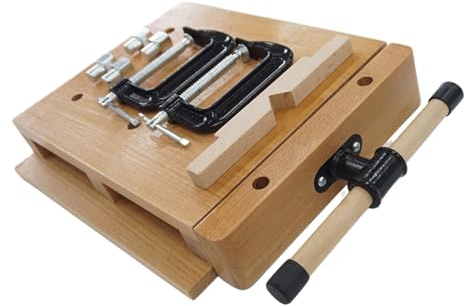 WORDFUN Établi Portable, Étau Réglable en Bois Dur pour Établi, Banc De Rabot, Portable Table De Travail, Multifonctions Table De Serrage, pour Garage, Studio, DIY Domicile
