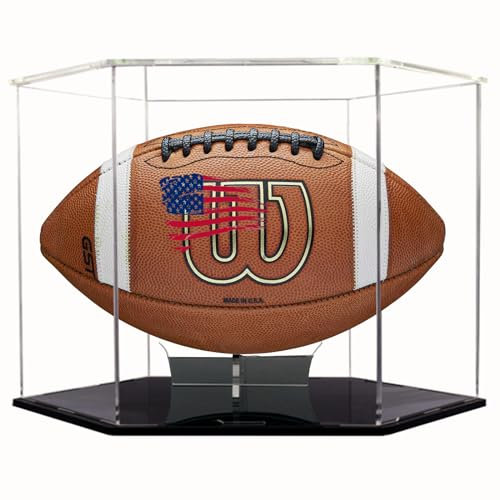 Fußball-Vitrine, volle Größe, Fußball-Vitrine, transparent, Fußballständer, hochwertige Erinnerungsbox für Fußball und Erinnerungsstücke