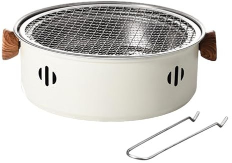 Holzkohlegrill klein - Holzkohlegrill für Grill, Holzkohlegrill mit Holzgriff | Holzkohlegrill aus Edelstahl mit Aufzug Netz, tragbarer Tischgrill für
