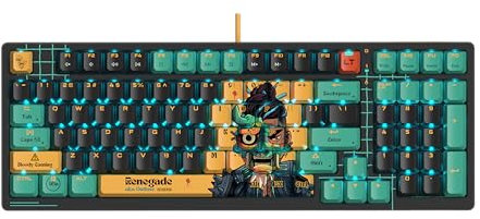 Bloody AT98 Alpha Optical Switch Performance Keyboard - Adjustable Actuation Point, Gaming PBT Keycaps, 7 RGB Backlit Effects, Renegade Design