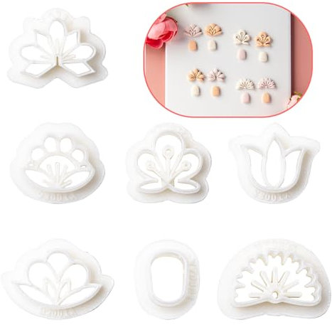 Bofanze 7 Pièces Emporte-pièces en Argile Polymère boucles d'oreilles en argile polymère Coupe-Fleurs en Argile Polymère Moules en Argile Géométrique pour la Fabrication de Boucles D'oreilles