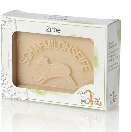 Schafmilchseife Ovis Verpackt 100g Zirbe Naturseife Seife Schafmilch Ohne Zusätze Empfindliche Haut Reinigung und Pflege