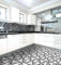 Stick Ease Self-Adhesive Vinyl Floor Tiles 5 Pack - Black Grey Geometric