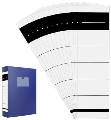 OCCOUMR 100 Stück Ordner Etiketten Selbstklebend Schmal, 54 x 190 mm, Ordnerrückenschild Selbstklebend, Ordnerrücken zum Einstecken, Ordner Schmal Ordnerrücken Aufkleber Weiß für 5 cm Schmale Ordner