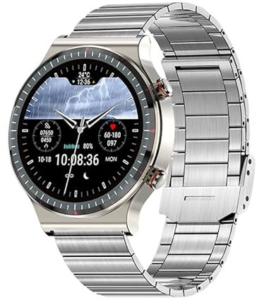Smartwatch, ECGBlutdruck, Blutsauerstoff, Herzfrequenz, SpO2, Schrittzähler, KörpertemperaturMonitoring, Multifunktionales Sportarmband (Silbrig A)