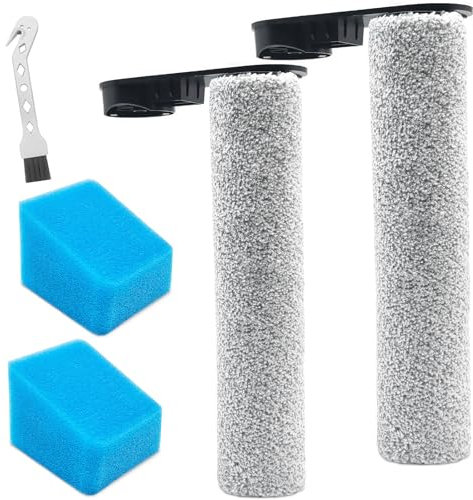 DianSung Brosse à rouleau + filtre pour Eureka NEW430, pour JONR ED12 aspirateur sec et humide pièces de rechange, ensemble d'accessoires 2 rouleaux de brosse + 2 filtres