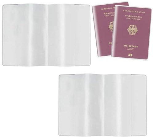 TAKUZA Reisepasshülle 2 Stück, Passport Hülle Transparent, Passport Cover für den NEUEN Reisepass, Reisepass Hülle für Damen/Herren, Passhülle Schützen sie Ihren Reisepass vor Abnutzung