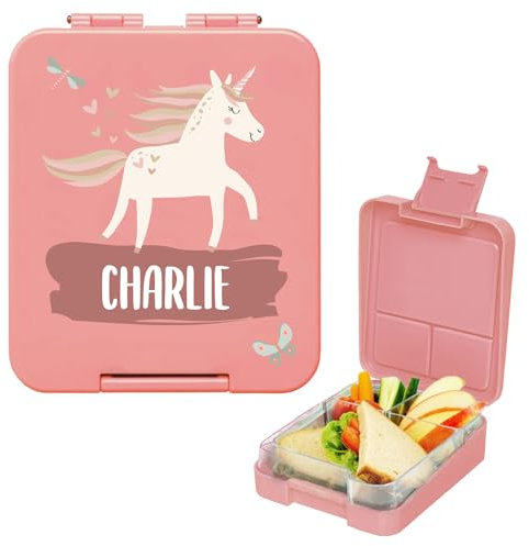 gutmarkiert -Personalisierte Brotdose mit Name - Mikrowellen- und spülmaschinenfest .ideal für Kinder. Motiv Ihrer Wahl. Farbe: Altrosa