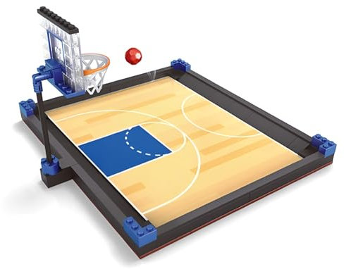 Basketballplatz Bausteine Bausatz, 182Stück Basketball Spiel Grundplatten und 1 Korbball Ständer Klemmbausteine Kit, STEM Architektur Modell Spielzeug, Ideen Geschenke für Fan Jungen Kinder Erwachsene