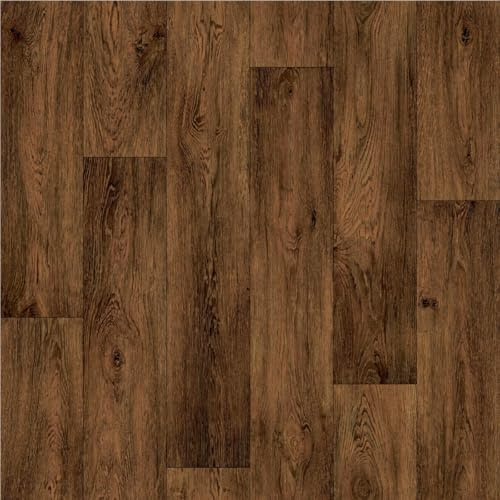 VINYL FLOORING UK Aged Oak 364D Brown Wood Effect Anti-Slip Vinyl Flooring For Kitchen, Bathroom, 2.6mm Thick Textile Backed Vinyl Sheet-4m(13'1) X 3m(9'9)-12m²
