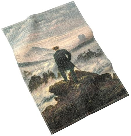 MuseARTa Geschirrtuch aus Baumwolle mit dem Gemälde Wanderer Above The Sea of Fog/Der Wanderer über dem Nebelmeer des Künstlers Caspar David Friedrich in der Größe 40x60cm, KT-CF-WS
