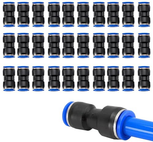 30 Stück Pneumatik Steckverbinder,6mm Pneumatikverbinder,Druckluftschlauch ​Verbindung Gerade Pneumatische Fittings Push In Gerade Push Steckverbinder,Fur Luft Wasser Schlauchanschluss