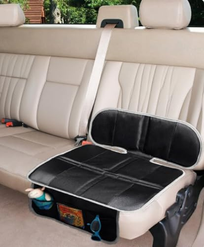 Big Ant Premium Kindersitzunterlage, der Beste Schutz für Ihre Autositze, universeller Autositzschoner für Textil- und Ledersitze(Schwarz)