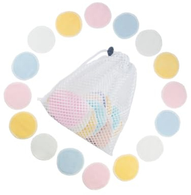 FRCOLOR 16stücke Wiederverwendbare Make-up-entferner-pads Doppellagig Waschbar Zur Sanften Gesichtsreinigung Für Augen Und Gesichts-make-up Inklusive Wäschebeutel in Blau Rosa Weiß Und Gel