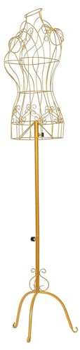 RadianceBiz Weiblicher Mannequin Torsokörper mit Metallstativbasis, Höhenverstellbare Mannequin Schneiderpuppe für Schneider, Schneiderinnen, Ausstellungsständer, Gold