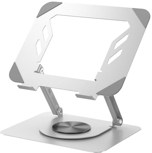 Vihoom Support Ordinateur Portable, Support PC Portable Ergonomique Rotatif à 360°Pliable, Réglable Hauteur et Angle, Refroidissement, Compatible avec MacBook Air/Pro Ettous Laptops 11-17 