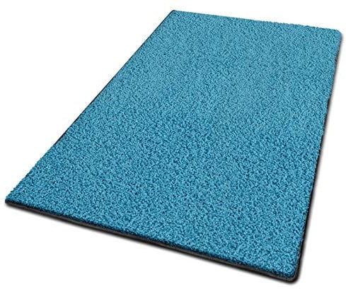 casa pura Shaggy Teppich Läufer Barcelona | weicher & Flauschiger Hochflor Wohnteppich für Wohnzimmer, Schlafzimmer, Kinkerzimmer, Flur mit Anti-Rutsch Unterseite | Meterware | 200x400cm | Hellblau