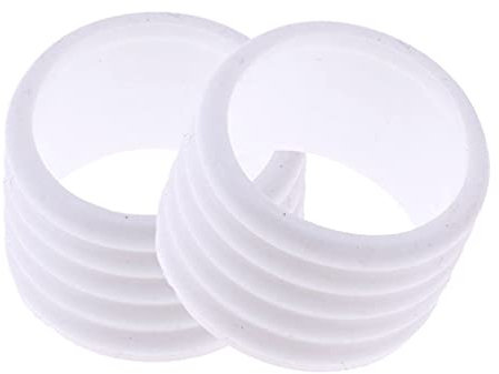 2Pcs Griffband Abschlussgummi für Badminton Tennis, Bandschläger Übergreifende Schutzgriff Griffe Fix Ringe, Stretchy Schlägergriff Gummi Ring Übergreifer Silikonband für Tennisschläger, Weiß