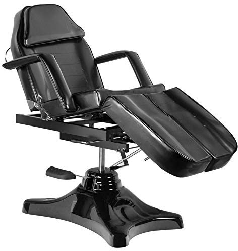 ACTIVESHOP Basic 234c Pedi Kosmetikliege Massageliege Massagestuhl Kosmetikstuhl Therapieliegen Behandlungsliege Schwarz bis 180 kg belastbar Premium-PU-Leder 180 x 63 x (64-80) cm (L x W x H)