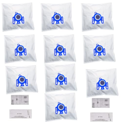 FIND A SPARE 10 Packs 3D Air Cleaner GN Bags Compatible With Miele Hoover Bags Classic C1 Complete C1 C2 C3 S2 S5 S8 S400 S600 S2000 S5000 And S8000 Series with 2 Filters, 2 Air Clean Filters
