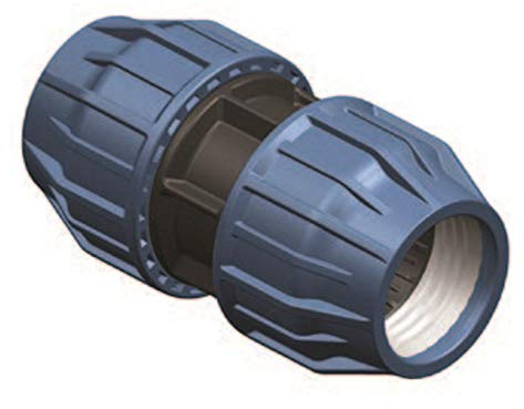 Elysee PP-Fitting, Klemmkupplung, Kupplung gerade für PE-Rohr, 16mm - 50mm, DVGW, Trinkwasserzertifiziert, Größe: 32mm