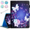 Fancity Case Fits All-New Amazon Kindle Fire HD 10 & 10 Plus (13th/11th Generation, 2023/2021 Release), PU Leather Stand Cover with Smart Auto Wake/Sleep & Pen Holder Card Slot, Purple Butterfly