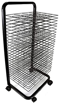 Trockengestell, Schwarze Pulverbeschichtung, Kunstregal Lagerständer Auf Rädern, Ideal For Bildungsschulen Und Kunstclubs Bild Albumanzeigeständer (Size : 20 floors)