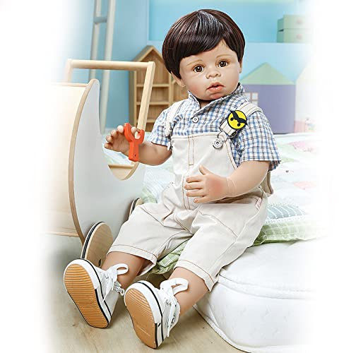 HAMIMI 28 Zoll 70 cm Wiedergeborenes Baby Stehen Weicher Silikonkörper Großer Junge Puppen Kleinkind Child Model Masterpiece Dolls