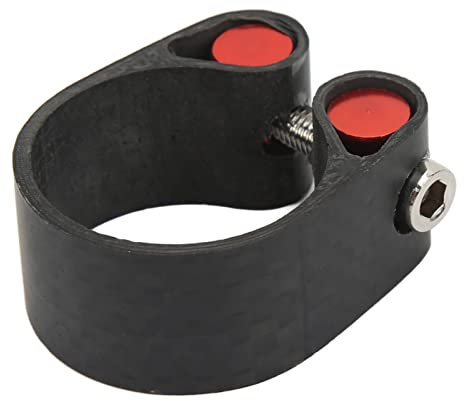 Buachois Reggisella per Bici Morsetto da Taglio CNC, Clip per Tubo in Fibra di Carbonio Collare per Reggisella a Sgancio Rapido Nero Pinze per sellino per Mountain Bike(30.8mm / 31.6mm)
