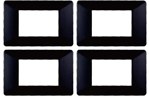4 Pezzi Placche Compatibile Con Vimar Plana, Placche In Plastica (3 Posti/Moduli,Nero)