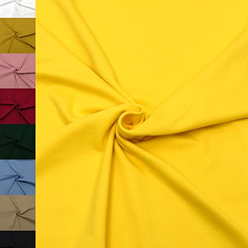 MAGAM-Stoffe Noah Bündchenstoff Feinstrick uni Oeko-Tex Meterware 50cm (03. Gelb)