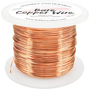 The hobbyworker Solid Bare Copper Round Wire,24 Gauge Tarnish Resistant Jewelry Craft Wire for Jewelry Making Wire Wrapping Supplies