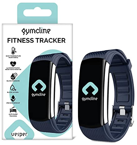 Gymcline Fitness Watch Vesper Fitness Tracker with Multiple Sports Modes, Heart Rate Monitor, Sleep Tracker, Step Counter and Daily Activity Monitoring Waterproof Watch for Women and Men, Navy