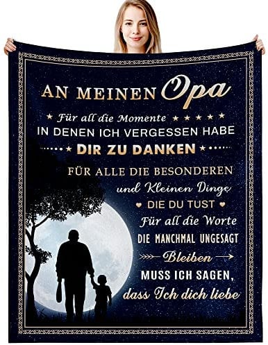 G-dake Opa Geschenk Geburtstag Lustige Geburtstagsgeschenke Geschenkideen Decke für Opa Vatertagsgeschenk für Opa für Erntedankfest,Weihnachten 130 x 150 cm