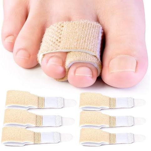 BNFGD 6 PCS Hammer Toe Straighteners, Toe Separator, Hammer Toe Splints, Crooked Toes & Overlapping Toes, Toe Cushioned Bandages, Protecting Curved Toes and Hammertoes, for Correcting Hammer Toes