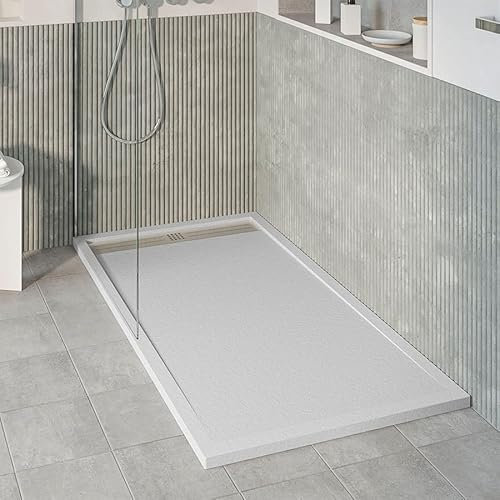 KOES - Piatto Doccia in Resina Serie VOIGA – 70x140 – Blu nebbioso RAL 7035
